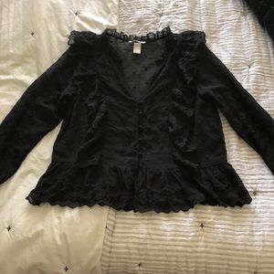 Black Embroidered Blouse